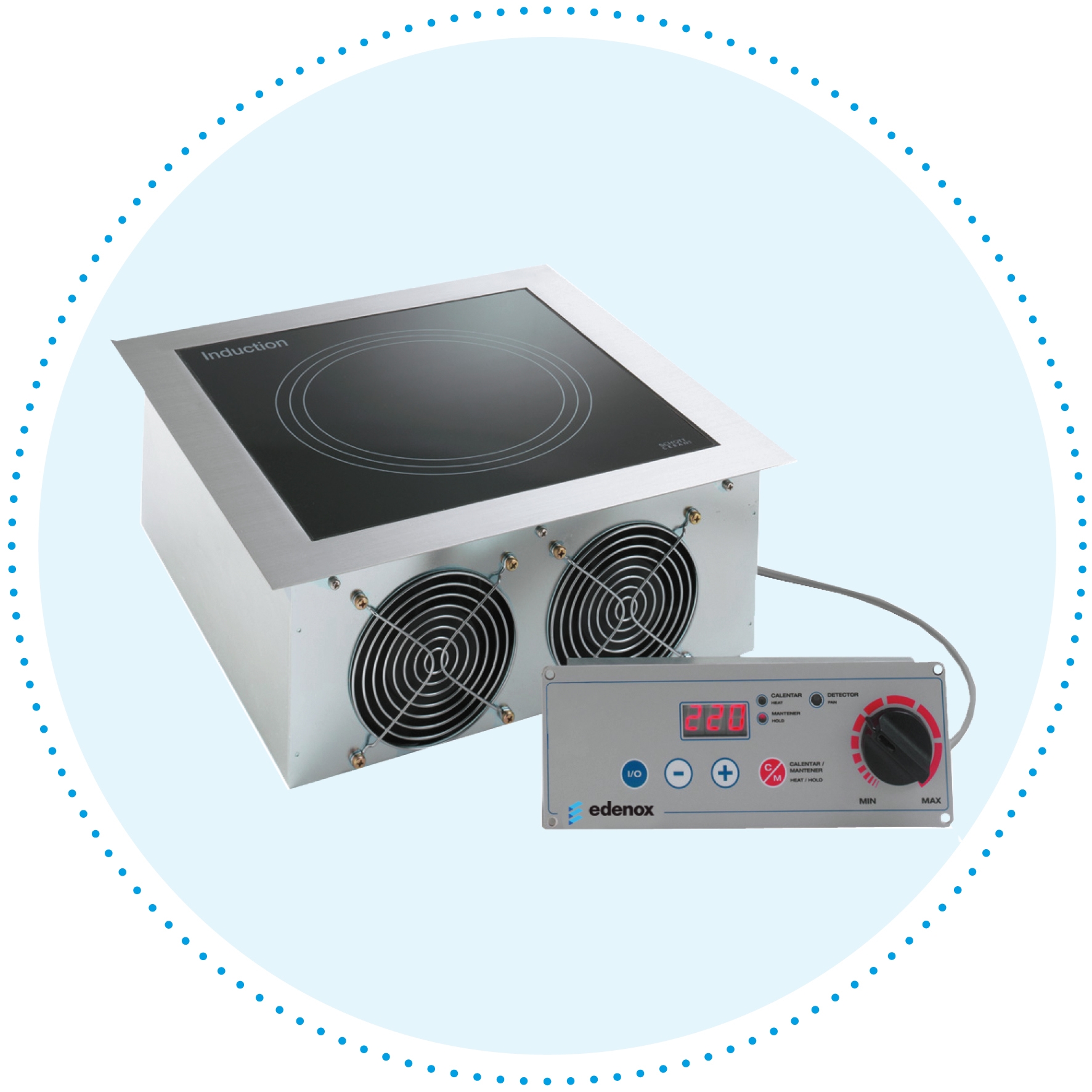 Inducción de sobremesa WOK de 60-240°C y 10 niveles de potencia IW-35 E  EDENOX - Fibraclim SL